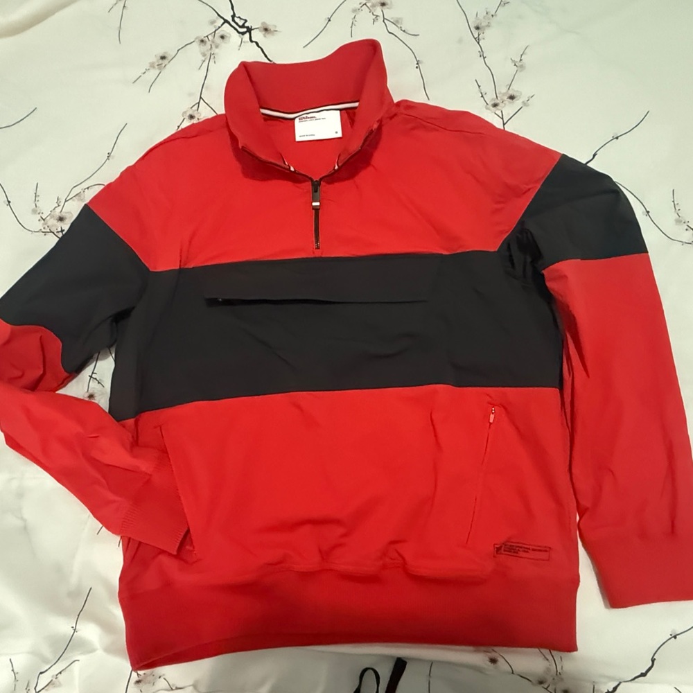 Wilson Orange and Gray Quarter-Zip Pullover MenSZ Small